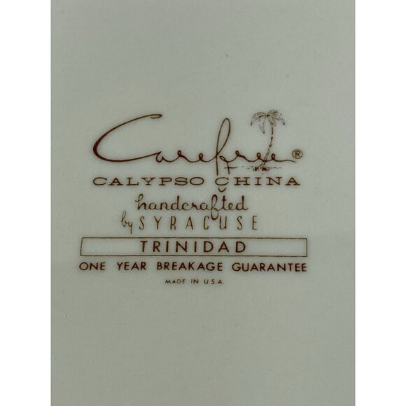 Vintage Syracuse China Carefree Calypso Trinidad Set Of 2 Dessert Salad Plates - Picture 5 of 7